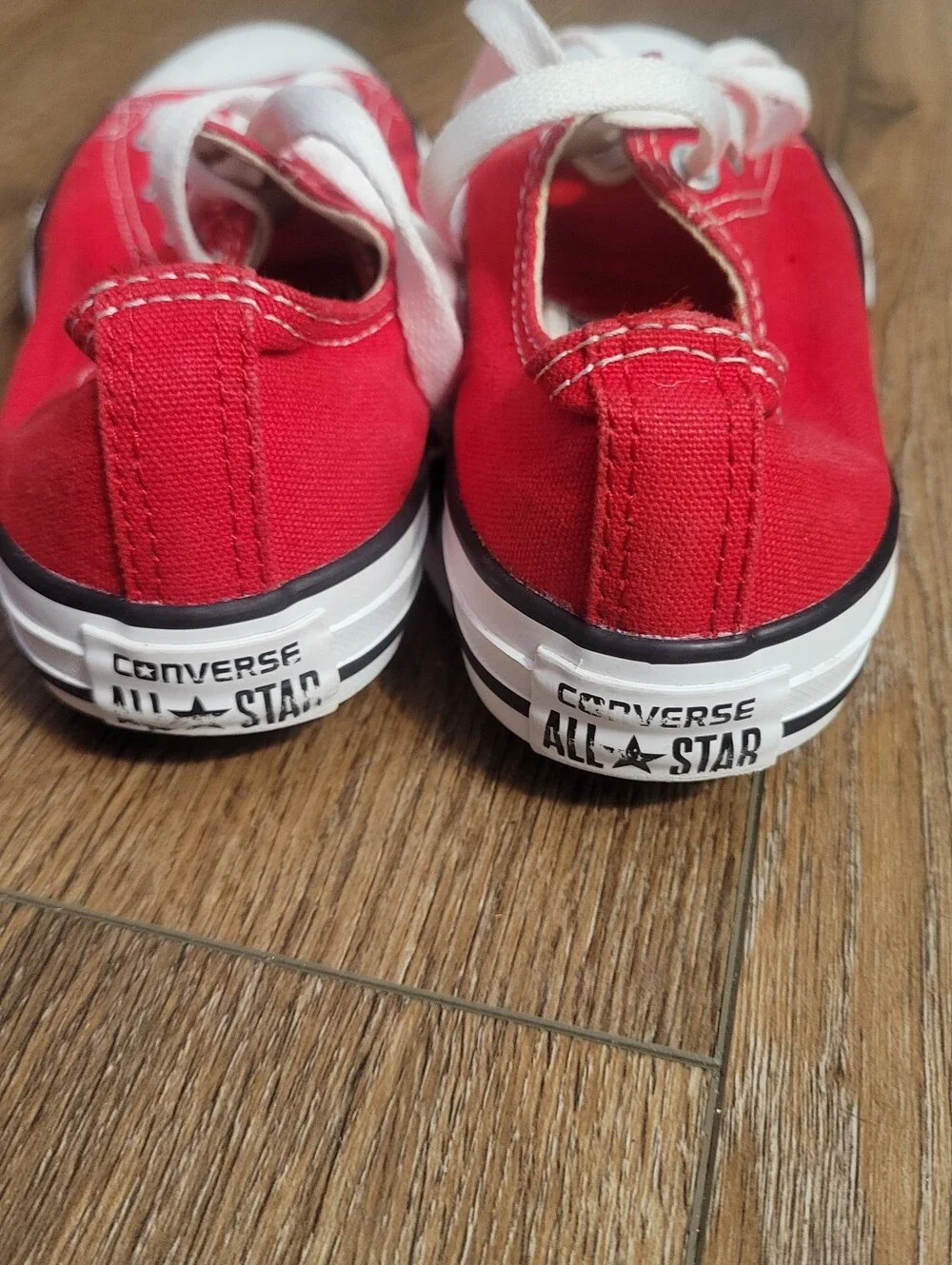 Converse Kids Red Low Top Canvas Sneakers with White Accents